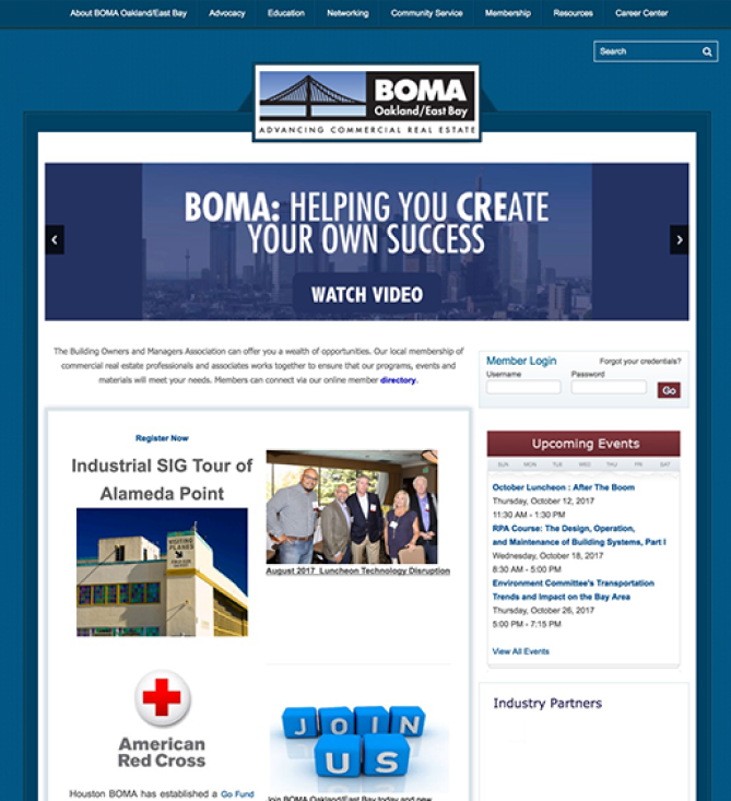 sample image of BOMA's old website